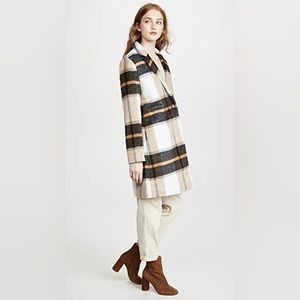 Cupcakes and Cashmere Brown Plaid Coat Size Small